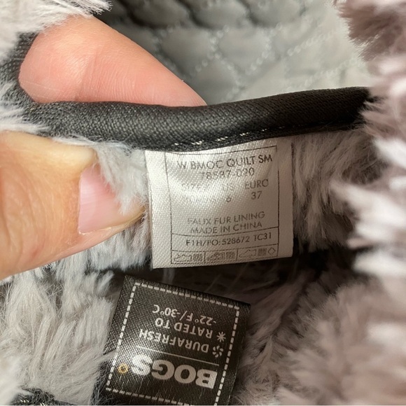 Bogs B Moc quilted boots waterproof gray size 6 - Picture 4 of 9